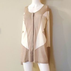 Imitation sweater, cream and tan, S